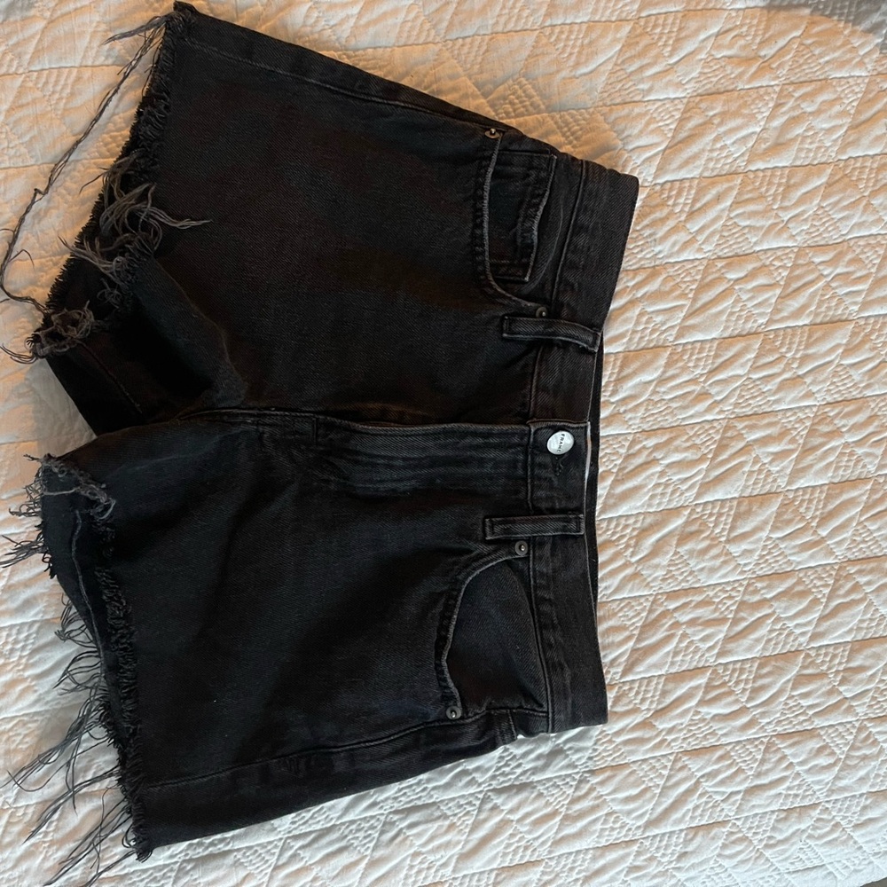 FRAME DENIM SHORTS BLACK SIZE 24